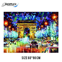 FREE SHIPPING -Paris Flight Handpainted Oil Painting Single Canvas Painting Design Piece Art 130