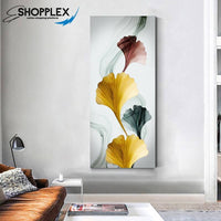 FREE SHIPPING -Yellow Grey Shell Single Canvas Painting Design Piece Art 98