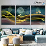 FREE SHIPPING 3 Piece Golden Deer Abstract design Canvas Painting Design Piece Art 48