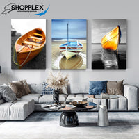 FREE SHIPPING 3 Piece Boat and Ocean Design Canvas Painting Design Piece Art 74