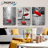 FREE SHIPPING 3 Piece Black and white Eifel Tower Red Umbrella Canvas Painting Design Piece Art 75