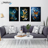 FREE SHIPPING Beautiful Blue Butterfly 3 Piece Canvas Painting Design Piece Art 87