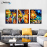 FREE SHIPPING Rainy Path Knife Painting 3 Piece Canvas Canvas Painting Design Piece Art 95