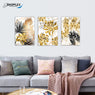 FREE SHIPPING Nordic Tropical Gold Leaves Abstract 3 Piece Canvas Canvas Painting Design Piece Art 98