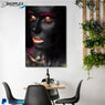 FREE SHIPPING -Black and Gold African Woman Single Canvas Painting Design Piece Art 51