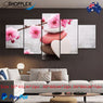 FREE SHIPPING Cherry Blossoms 5 Piece Design Canvas Painting Framed Art 13