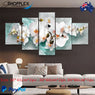 FREE SHIPPING Orchids 5 Piece Design Canvas Painting Framed Art 17