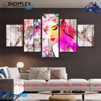 FREE SHIPPING Non-Woven Abstract 5 Piece Design Canvas Painting Framed Art 28