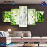 FREE SHIPPING Buddha and Jasmine 5 Piece Design Canvas Painting Framed Art 38