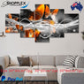 FREE SHIPPING Swarm Of Butterflies Wide Grey 5 Piece Design Canvas Painting Framed Art 41