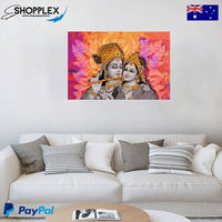 FREE SHIPPING WITHIN AUS-Lord Radha Krishna Single Canvas Painting Design Piece Art 22