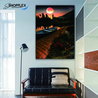 FREE SHIPPING -Pathway with Boat and Sunset Single Canvas Painting Design Art 117 (Copy)