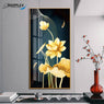 Abstract Golden Flower Design Single Piece Crystal Art P8