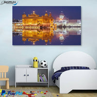 FREE SHIPPING WITHIN AUS-Golden Temple Single Canvas Painting Design Piece Art 38