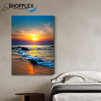 FREE SHIPPING -Sunset point at Beach Single Canvas Painting Design Piece Art 100