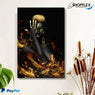 FREE SHIPPING -Black and Gold African Woman Single Canvas Painting Design Piece Art 45