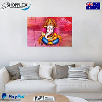 FREE SHIPPING -Hindu God Ganesha Single Canvas Painting Design Piece Art 15