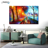 FREE SHIPPING -City by the Lake Single Canvas Painting Design Piece Art 131