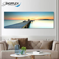 FREE SHIPPING -Wooden Ocean Pier Sunset View Single Canvas Painting Design Piece Art 115