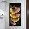 Abstract Ginkgo Yellow Brown Leaves Design Single Piece Crystal Art P6