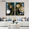 Modern Abstract Moon Design 2 Piece Crystal Art