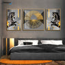 Abstract Horse Knight riding In black Cloth Design 3 Piece Crystal Art P30