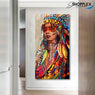 FREE SHIPPING -Indian Tribal Woman Single Canvas Painting Design Piece Art 48