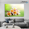 FREE SHIPPING -Frangipani White and Yellow Flowe with Green Background Single Canvas Painting Design Piece Art 81