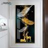 FREE SHIPPING - ABSTRACT 2 DEER GOLD FOIL DESIGN SINGLE PIECE ART