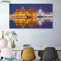 FREE SHIPPING WITHIN AUS-Golden Temple Single Canvas Painting Design Piece Art 38