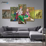 FREE SHIPPING Radha Krishna brindavan 5 Piece Design Canvas Painting Framed Art 10