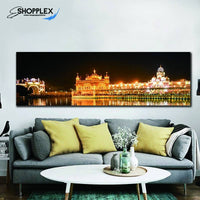 FREE SHIPPING -Beating Hearts of Amritsar-Golden Temple Single Canvas Painting Design Piece Art 121