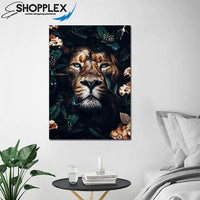 FREE SHIPPING -Lion Animal Single Canvas Painting Design Piece Art 92
