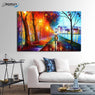 FREE SHIPPING -City by the Lake Single Canvas Painting Design Piece Art 131