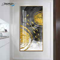 Marble Sliced Golden Woodcut Abstract Design Single Piece Crystal Art P21