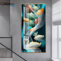 Modern Abstract Swam Design Single Piece Crystal Art P46