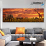 FREE SHIPPING -African Wildlife with Sunset View Single Canvas Painting Design Piece Art 84