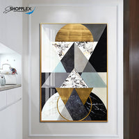 Abstract Geometric Triangle Circle Design Single Piece Crystal Art