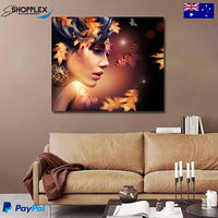 FREE SHIPPING WITHIN AUS-Black and Gold African Woman Single Canvas Painting Design Piece Art 40