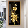 Golden Rose Flower Design Single Piece Crystal Art P14